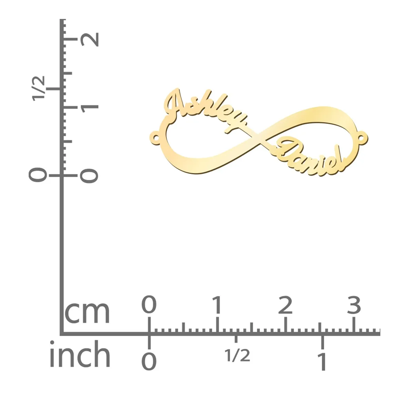 Pulsera Personalizada con Nombre de Amor Infinito, Chapada en Plata Esterlina y Oro Amarillo-3