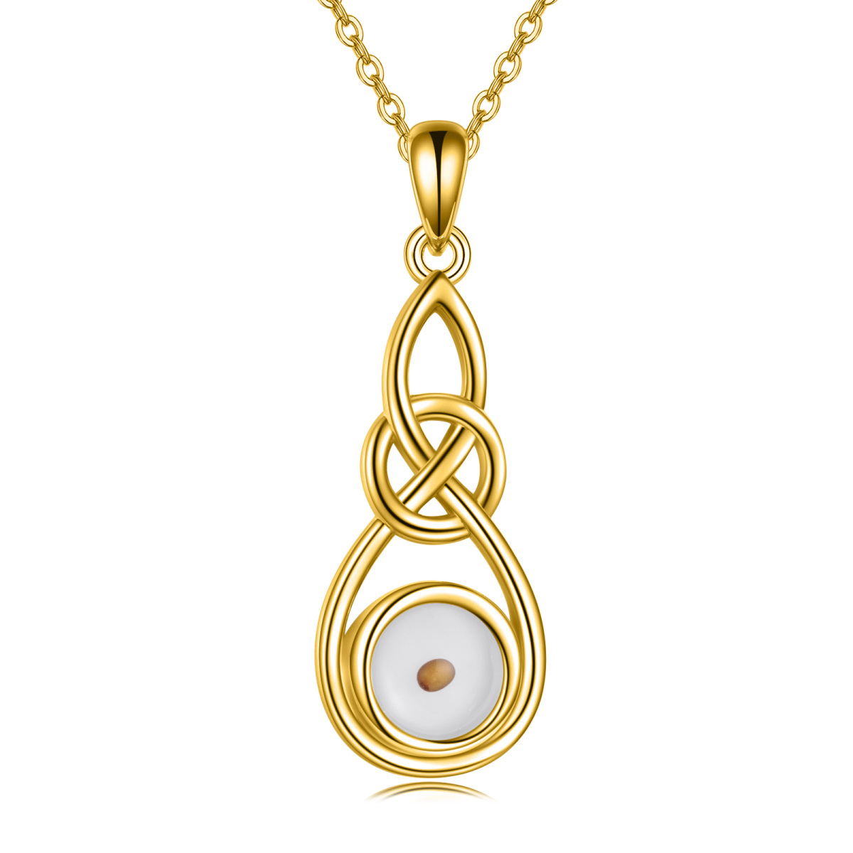 Collier avec pendentif symbole de l'infini en argent sterling plaqué or jaune-1