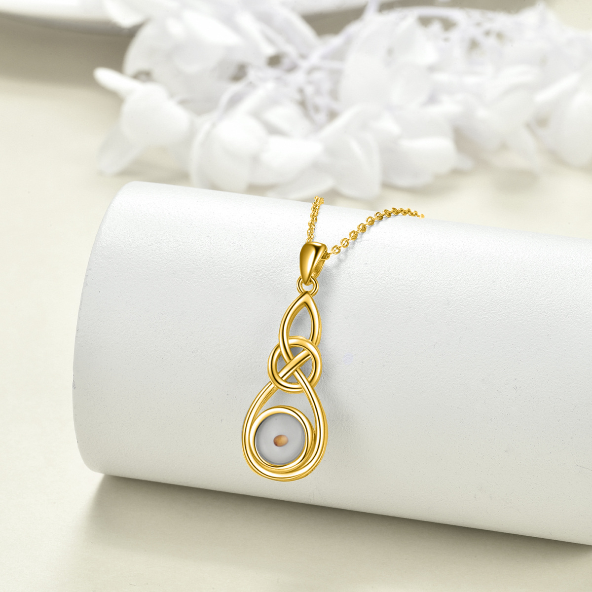 Sterling Silver with Yellow Gold Plated Infinity Symbol Pendant Necklace-3