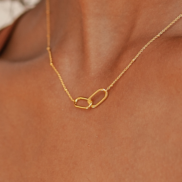 Sterling Silver with Yellow Gold Plated Infinity Symbol Pendant Necklace-2