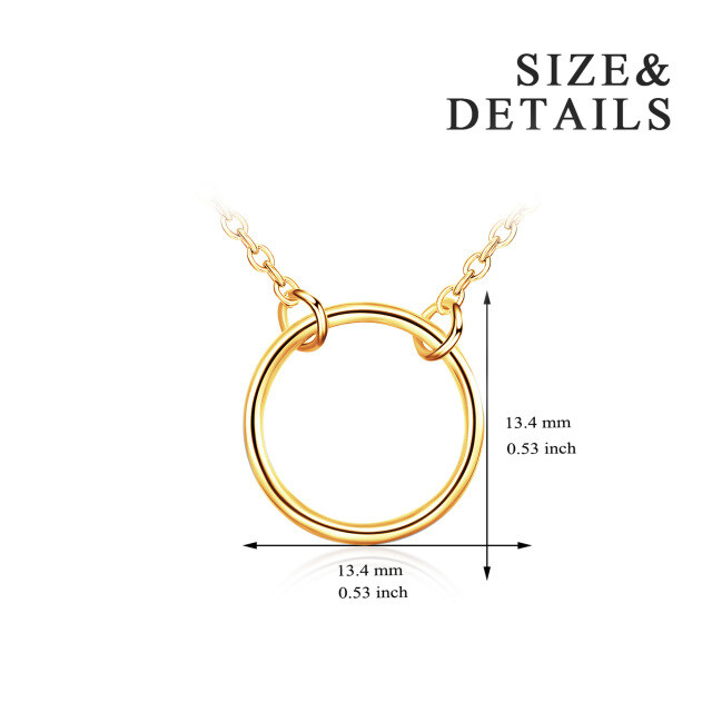 Collana con ciondolo a cerchio aperto Karma placcato in oro giallo e argento sterling per donna-5