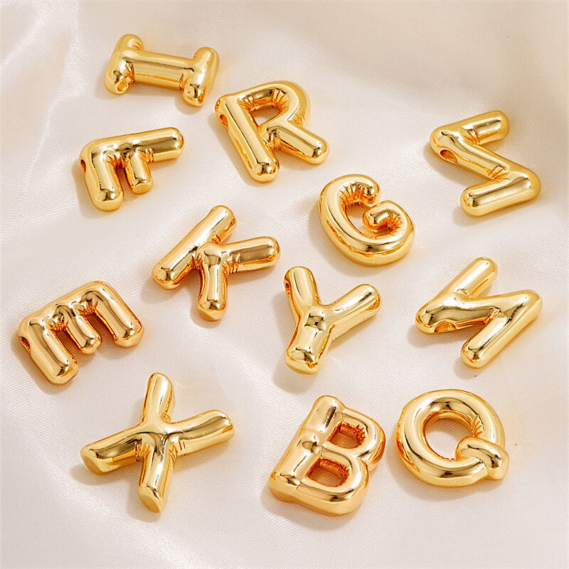 Sterling Silver with Yellow Gold Plated Letters Pendant Necklace with Initial Letter R-4