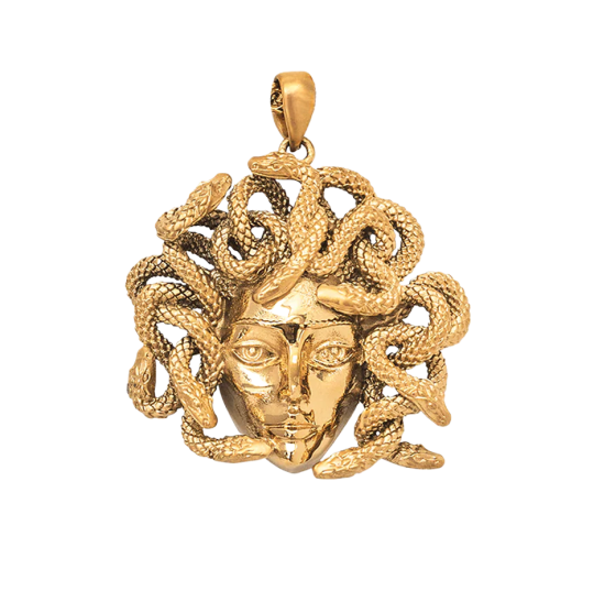 Pingente Medusa banhado a ouro amarelo e prata de lei