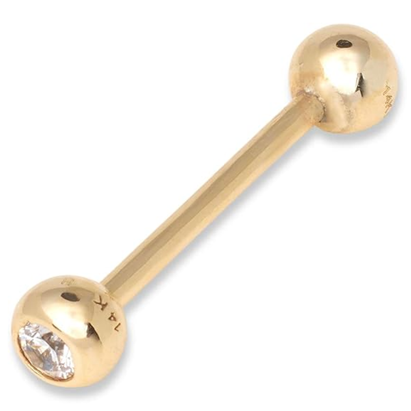 Sterling Silver with Yellow Gold Plated Moissanite Bar Tongue Jewelry-1