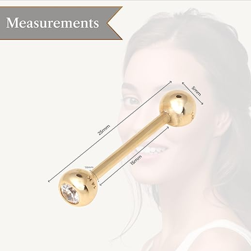 Sterling Silver with Yellow Gold Plated Moissanite Bar Tongue Jewelry-4