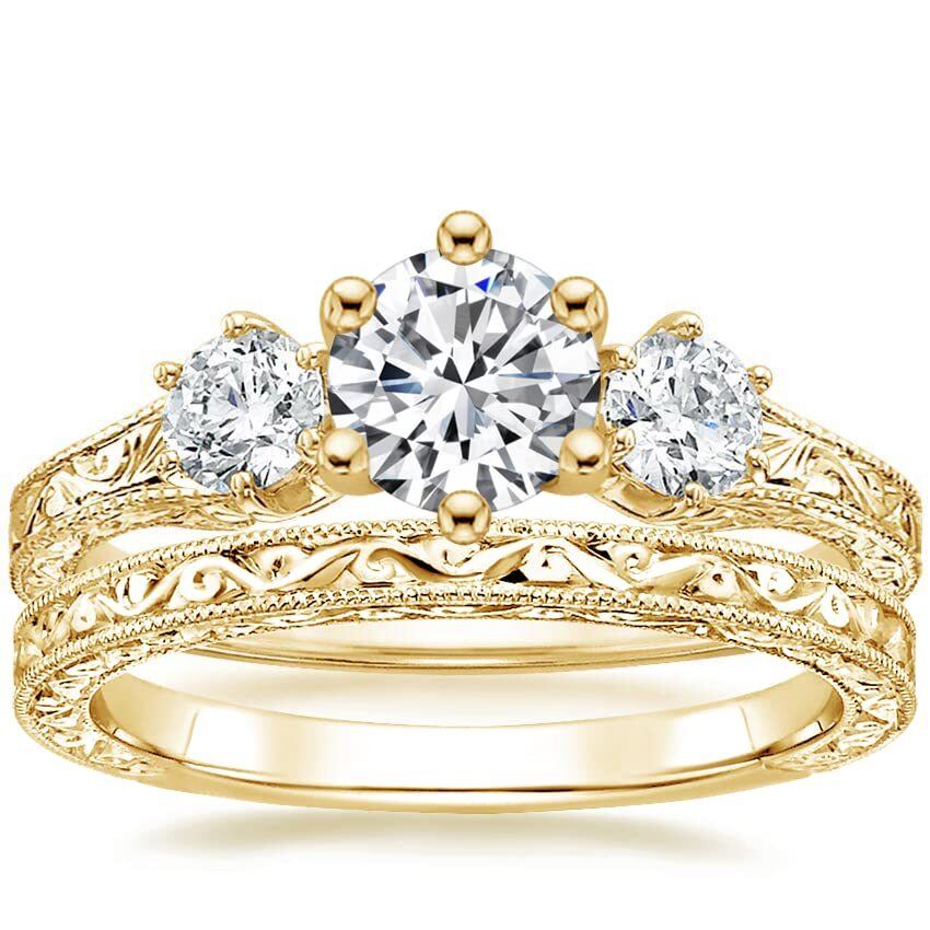 10K Gold Moissanite Engagement Ring-1