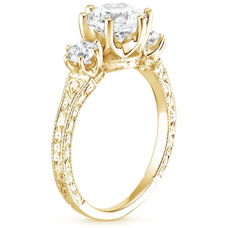 9K Gold Moissanite Engagement Ring-3
