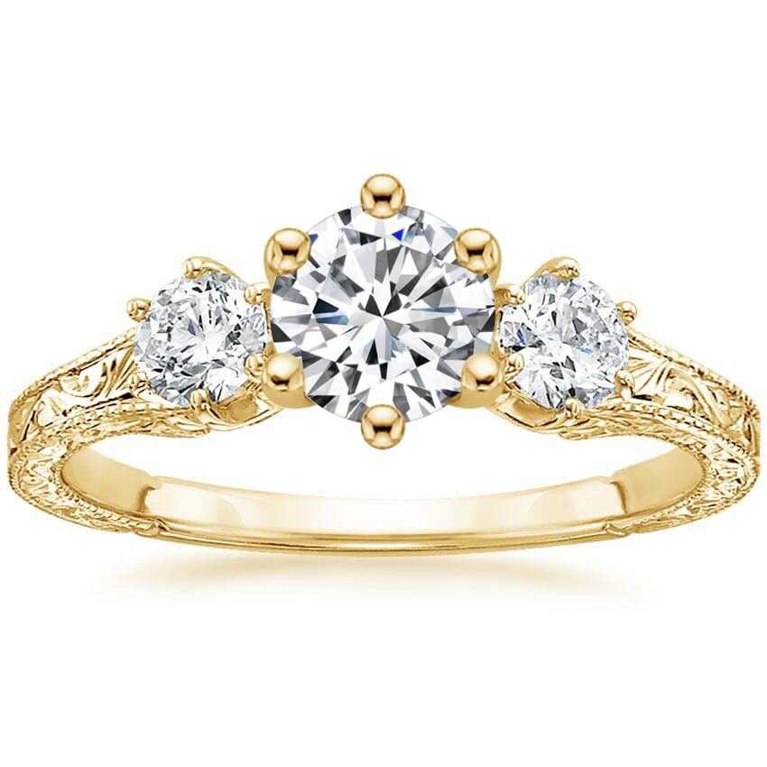 10K Gold Moissanite Engagement Ring-6