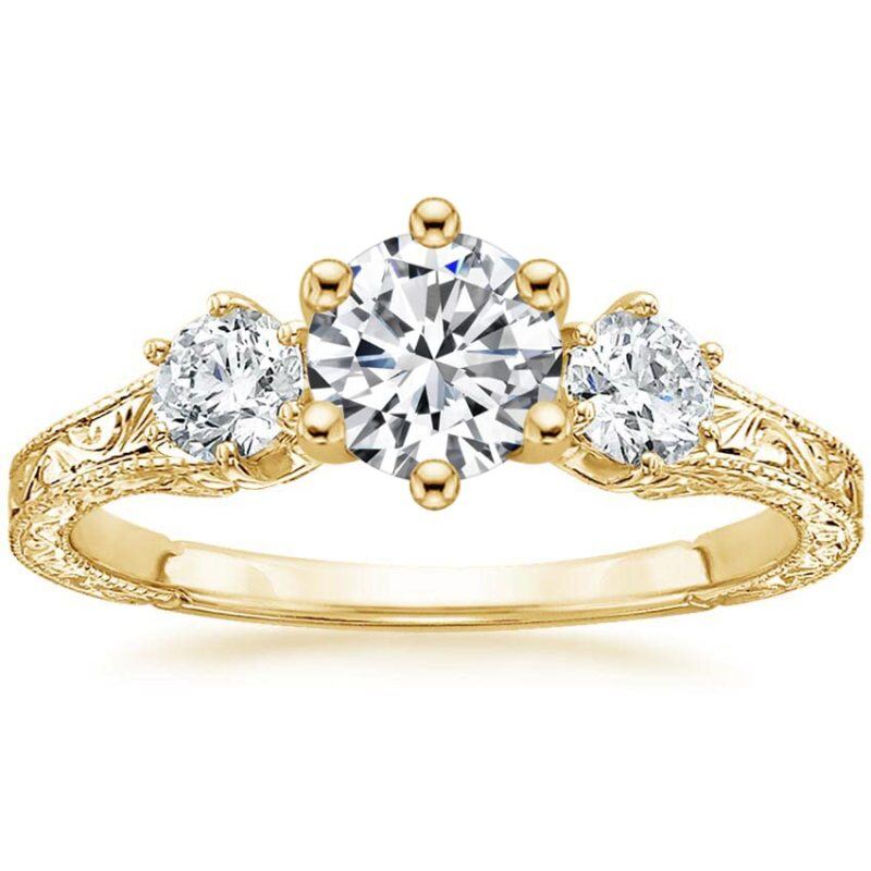 9K Gold Moissanite Engagement Ring-6