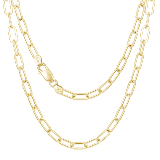 Sterling Silver with Yellow Gold Plated Paperclip Chain Necklace