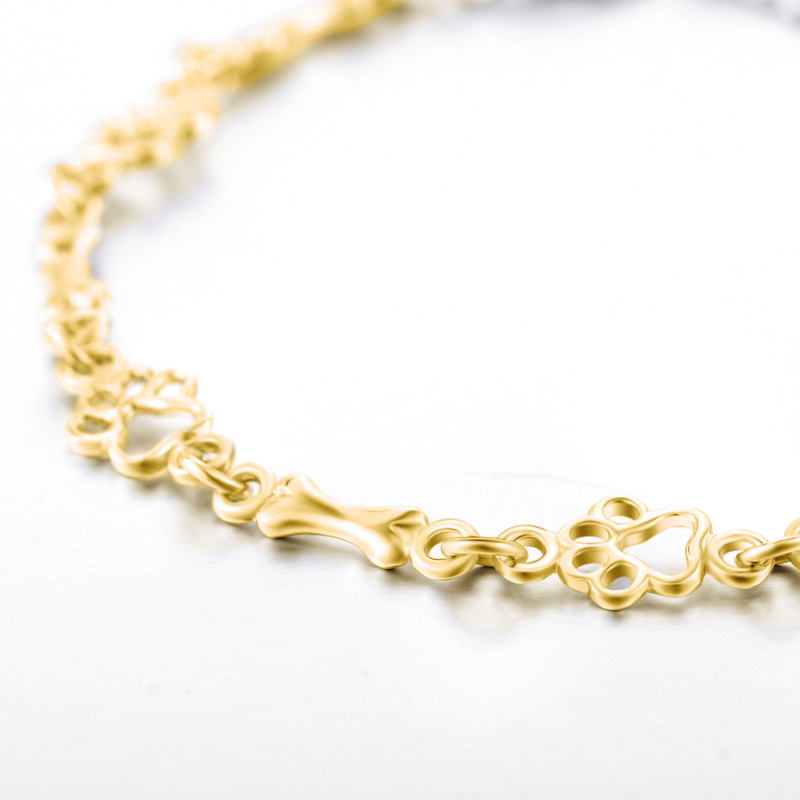 Sterling zilver met geelgoud vergulde ketting armband-2