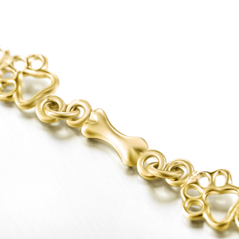 Sterling zilver met geelgoud vergulde ketting armband-3