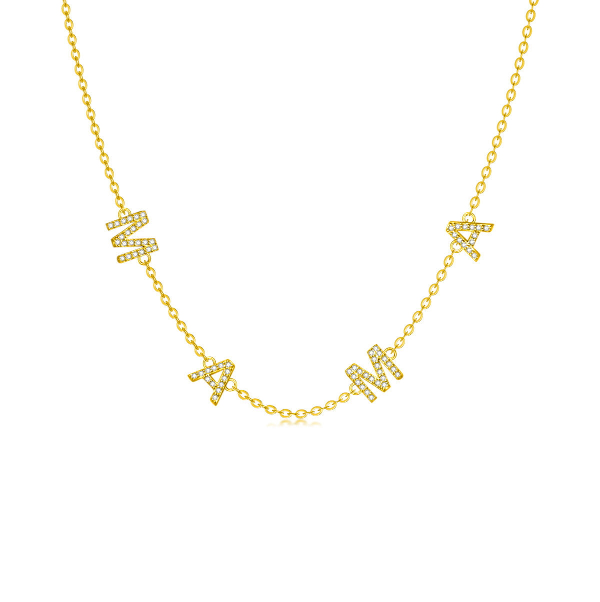 Sterling Silver with Yellow Gold Plated Pendant Necklace with Initial Letter-1