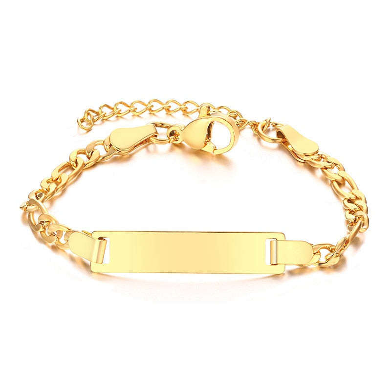 Pulsera de identificación de nombre clásica personalizada chapada en oro amarillo de plata de ley-1