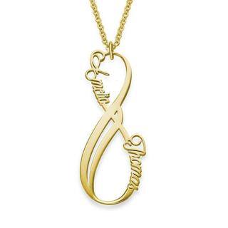 Sterling Silver with Yellow Gold Plated & Personalized Classic Name Infinity Symbol Pendant Necklace-9