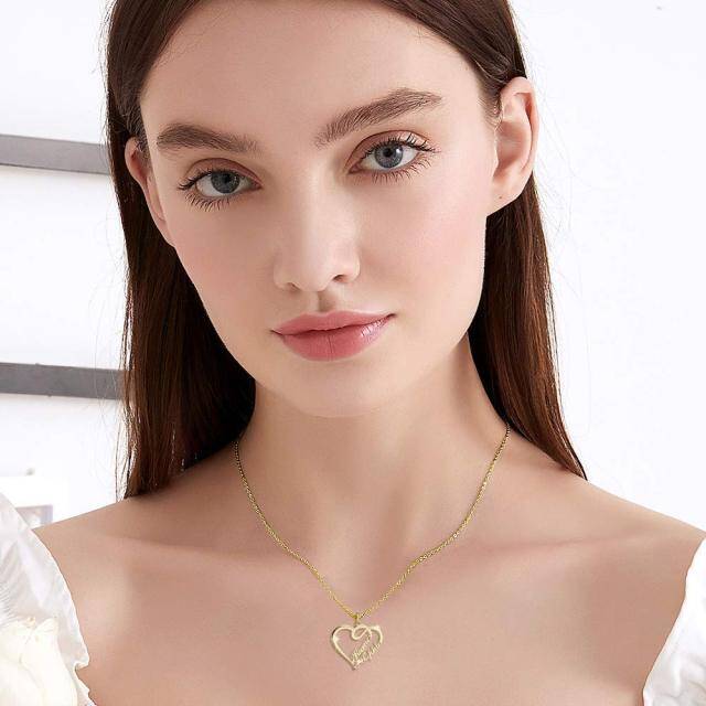 Collana con ciondolo con nome classico personalizzato in argento sterling placcato in oro giallo-2