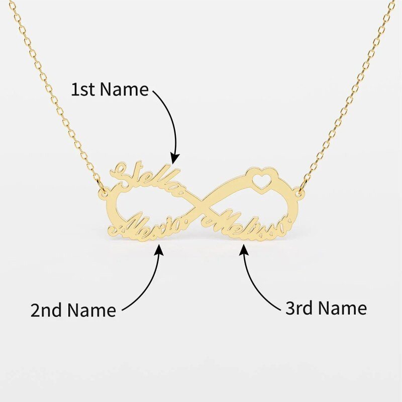 Collar con colgante clásico personalizado chapado en oro amarillo de 14 quilates-3