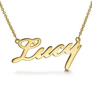 Sterling Silver with Yellow Gold Plated Personalized Classic Name Pendant Necklace-20