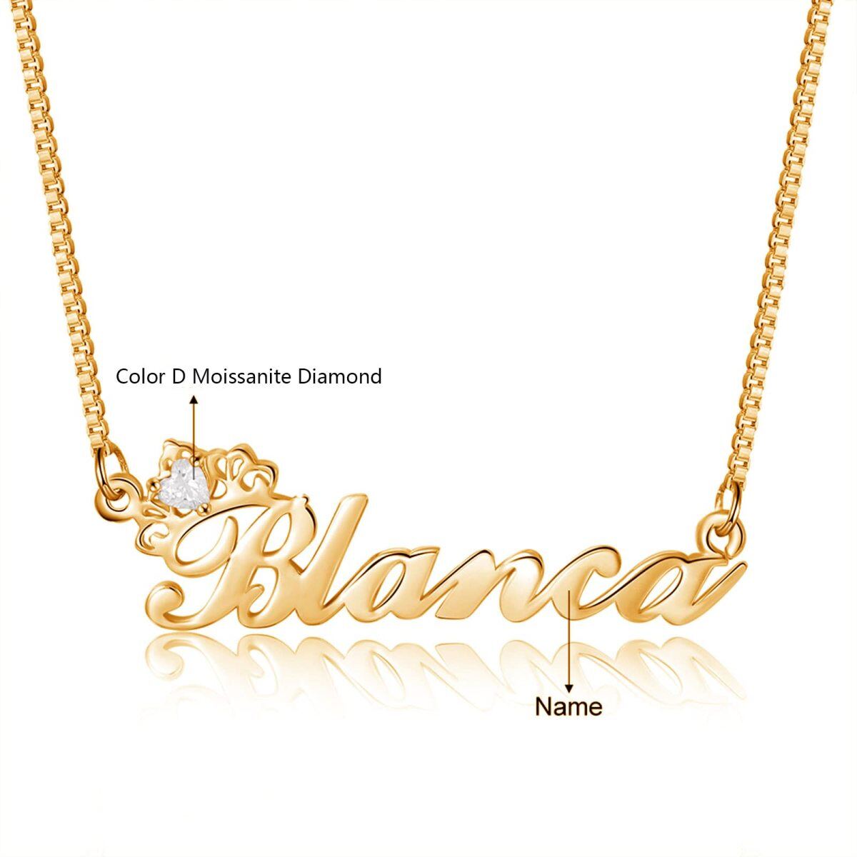 Sterling Silver with Yellow Gold Plated Personalized Classic Name Pendant Necklace-3