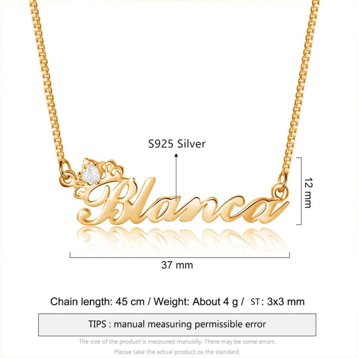 Collana con ciondolo classico personalizzato in argento 925 e placcato oro giallo-4