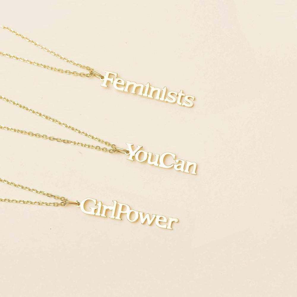 Sterling Silver with Yellow Gold Plated Personalized Classic Name Pendant Necklace-3
