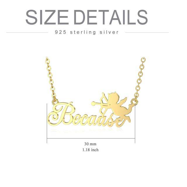 Sterling Silver with Yellow Gold Plated Personalized Classic Name Pendant Necklace-3