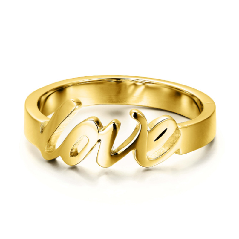 Anillo con nombre clásico personalizado en plata de ley bañado en oro amarillo para mujer-1