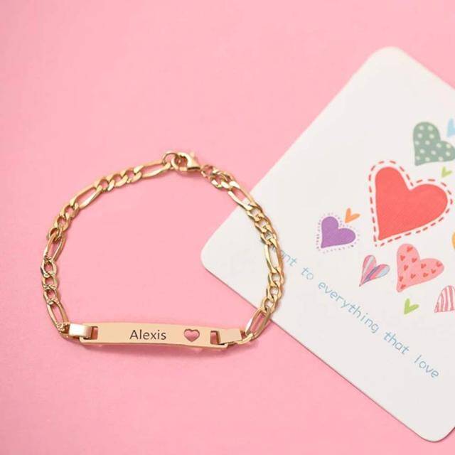 Pulsera de identificación personalizada con grabado en plata de ley bañada en oro amarillo-4