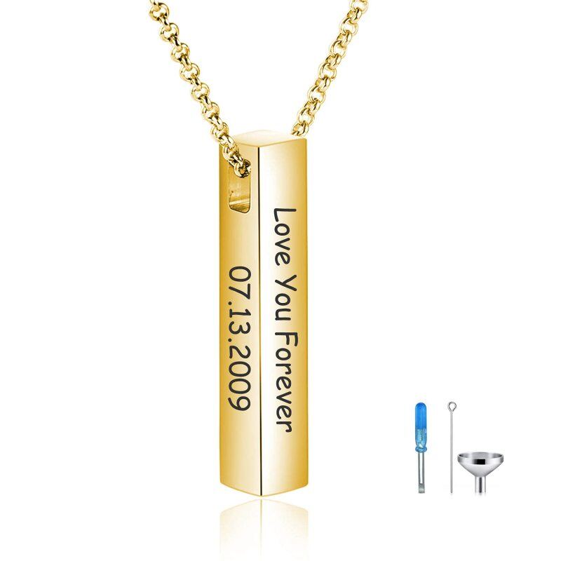 قلادة جرة رماد من الفضة الإسترلينية مطلية بالذهب الأصفر بنقش شخصي-18