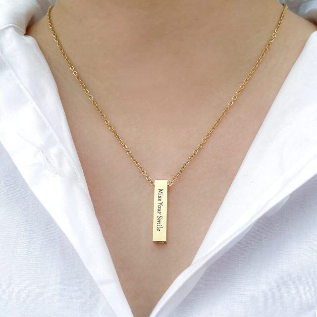 Sterling Silver with Yellow Gold Plated Personalized Engraving Urn Necklace for Ashes-2