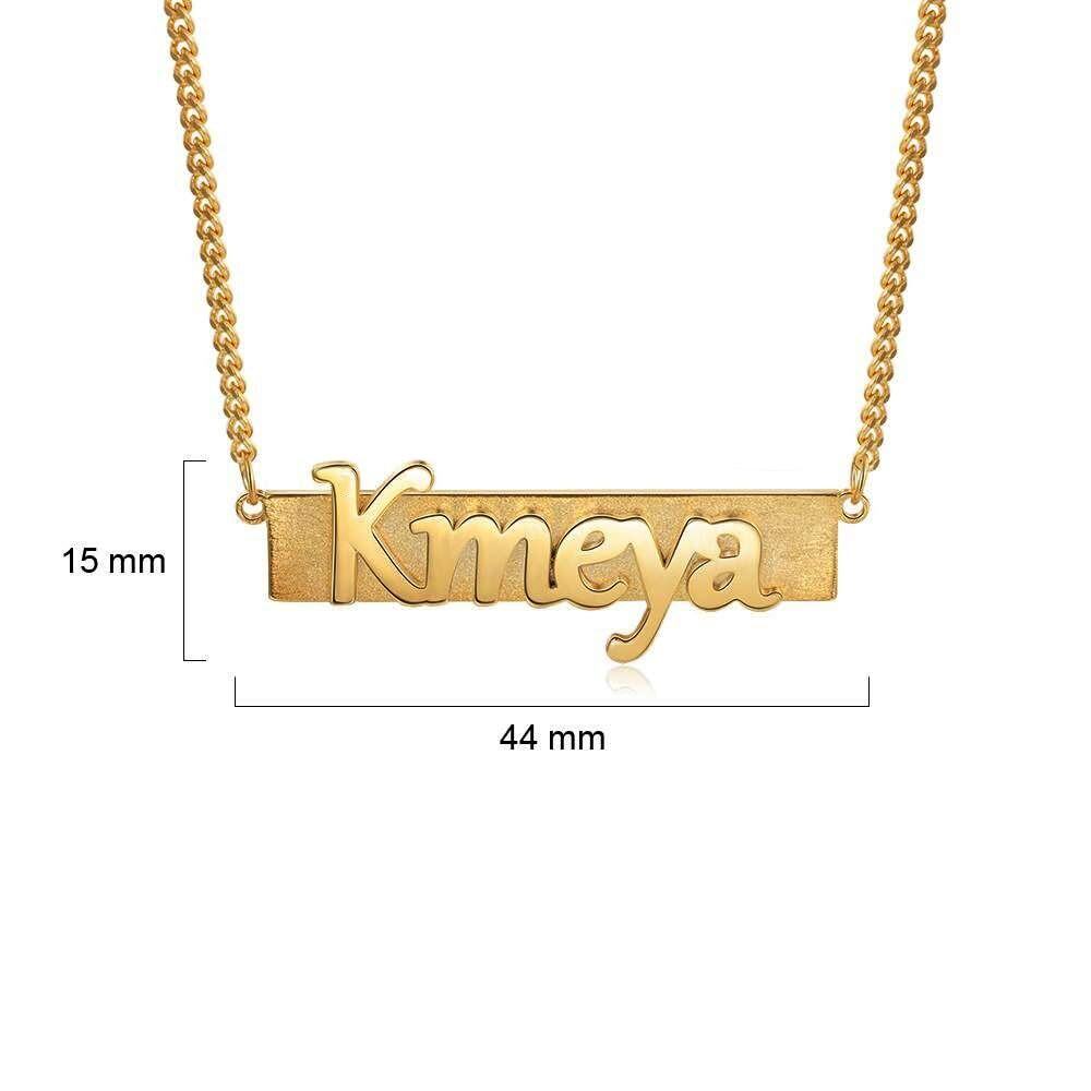 Sterling Silver with Yellow Gold Plated Personalized Name Nameplate Pendant Necklace-4