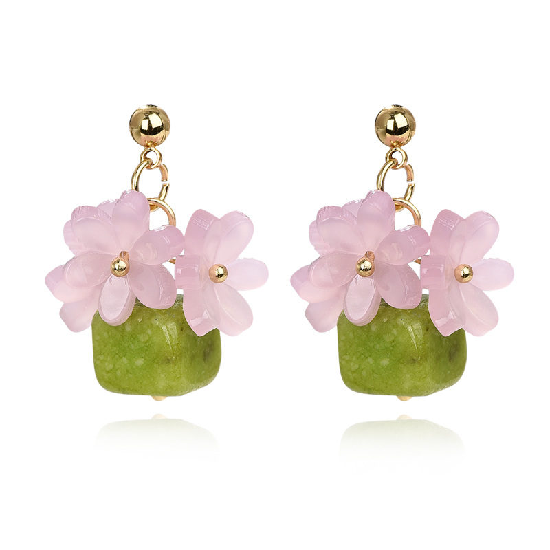 Boucles d'oreilles en argent sterling avec plaqué or jaune Olivine en forme de princesse e