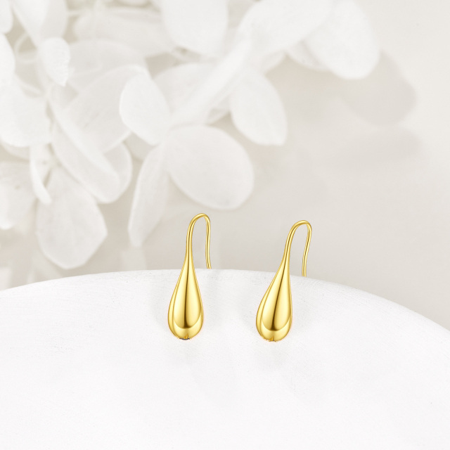 Orecchini pendenti a forma di goccia in argento sterling placcato in oro giallo-5