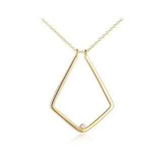 Sterling Silver with Yellow Gold Plated Cubic Zirconia Ring Holder Pendant Necklace-31