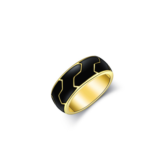 Bague pour homme en argent sterling et plaqué or jaune