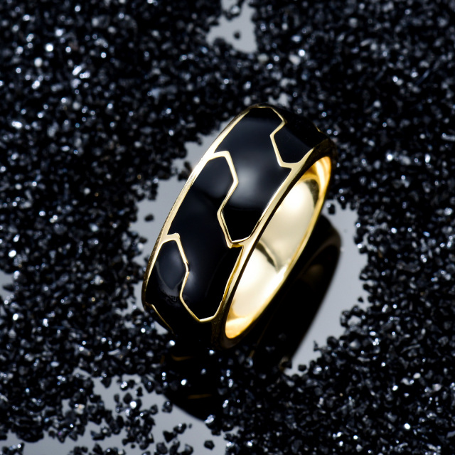 Sterling Silver with Yellow Gold Plated Ring for Men-4