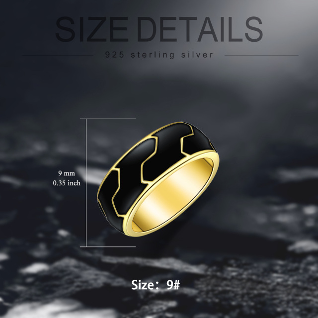 Sterling Silver with Yellow Gold Plated Ring for Men-5