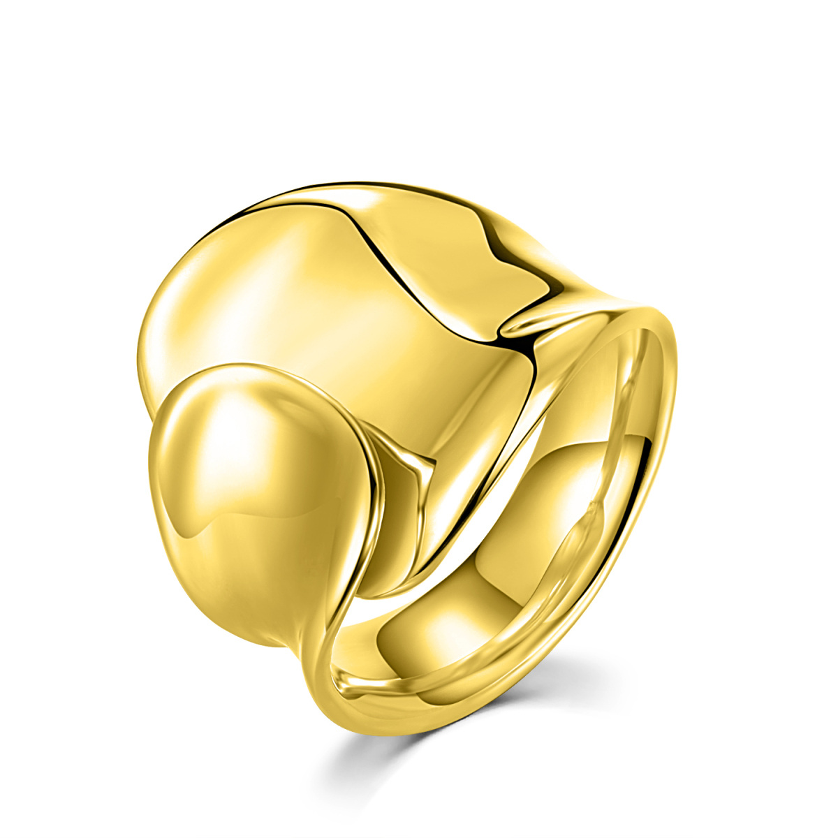 Anillo de plata de ley con baño de oro amarillo-1