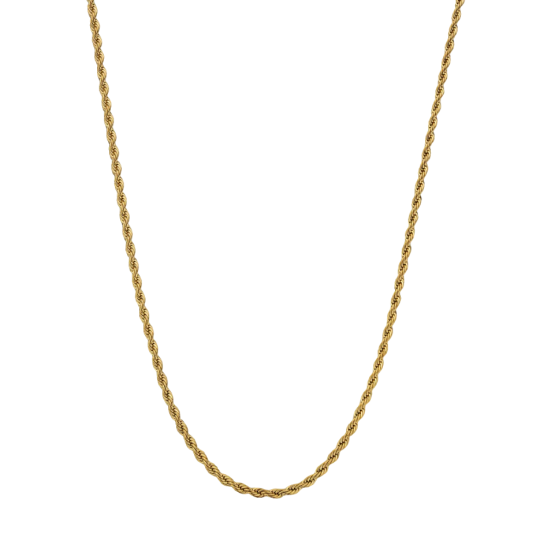 14K Gold Rope Chain Necklace for Men 3mm