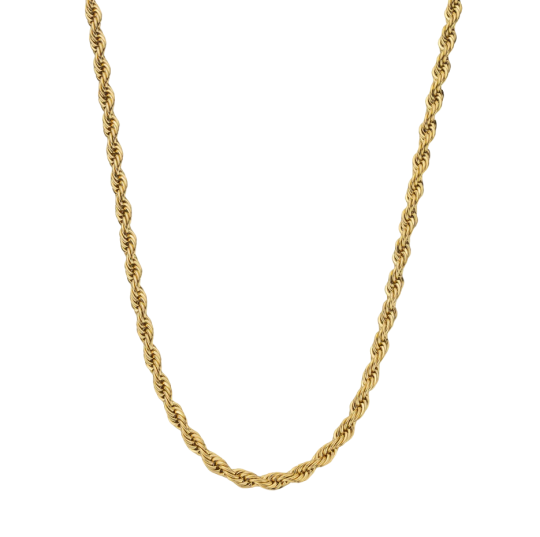 14K Gold Rope Chain Necklace for Men 5mm