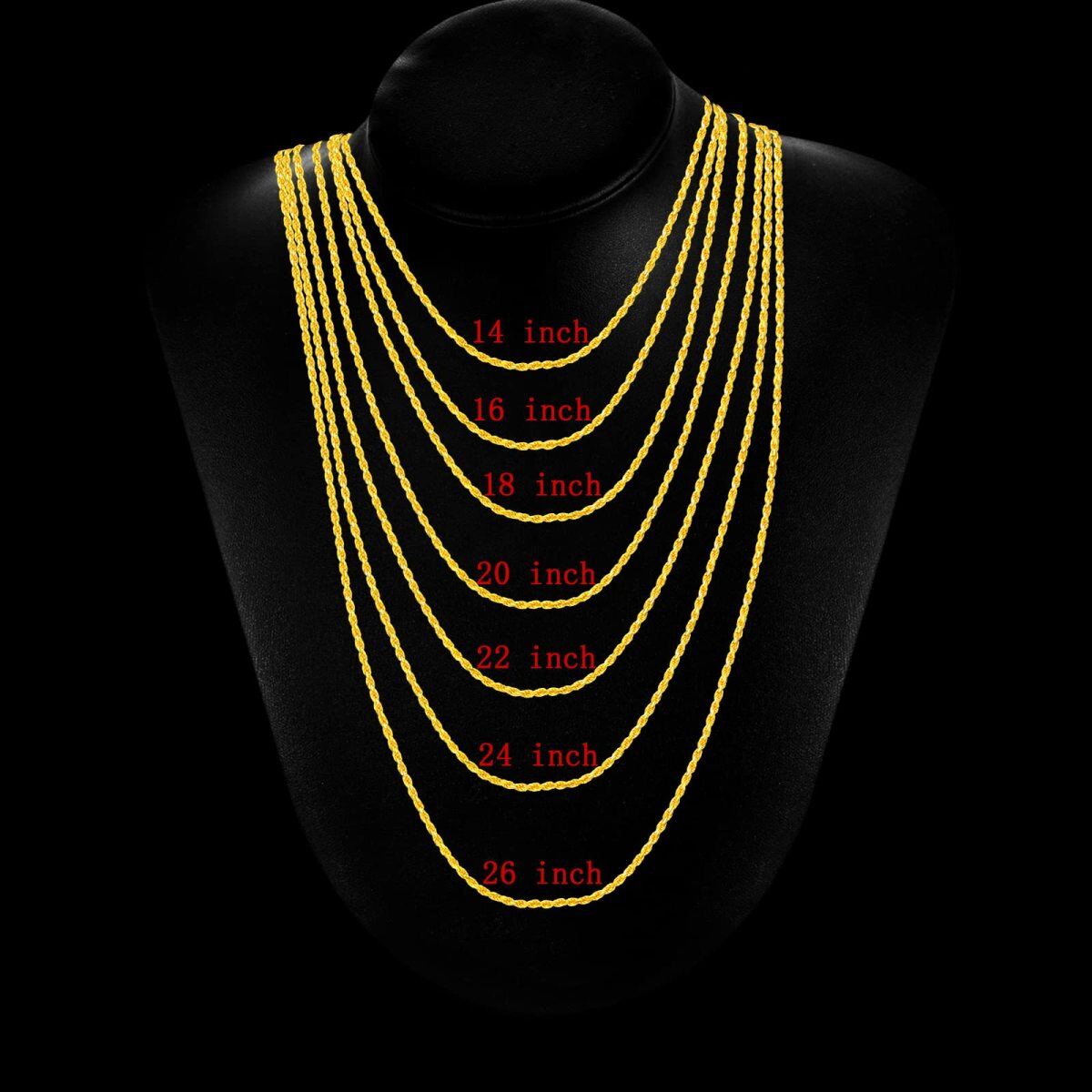 Sterling Silver with Yellow Gold Plated Rope Chain Necklace-5