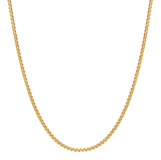 Collier en argent sterling plaqué or jaune pour homme, chaîne ronde de 2 mm