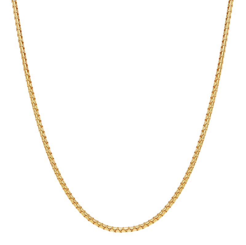 Collier pour homme en or 14 carats, chaîne à maillons ronds, 2 mm-1