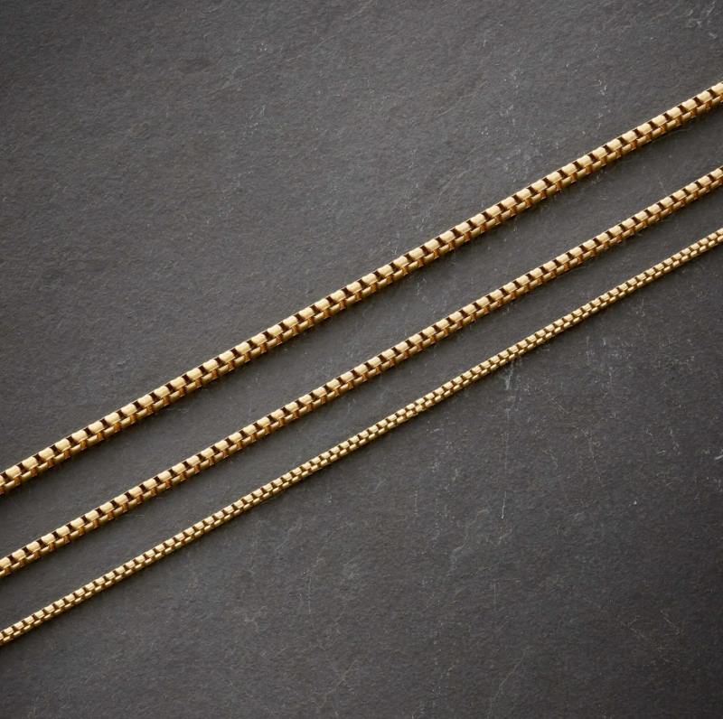 Collier pour homme en or 14 carats, chaîne à maillons ronds, 2 mm-3