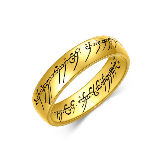 Sterling Silver with Yellow Gold Plated Round Circle Ring