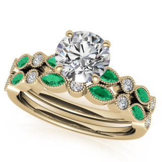 Sterling Silver with Yellow Gold Plated Round Moissanite Personalized Engraving & Couple Engagement Ring-7