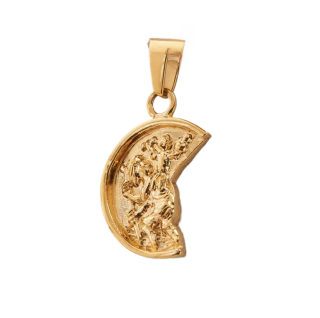 Sterling Silver with Yellow Gold Plated Saint Christopher Pendant Charms-2
