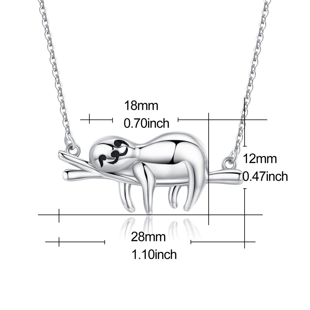 Sterling Silber mit Gelbgold plattiert Faultier Anhänger Halskette-3