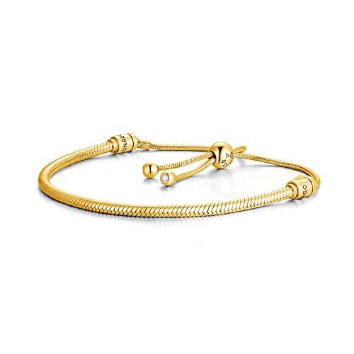 Sterling Silver with Yellow Gold Plated Snake Chain Bracelet-1