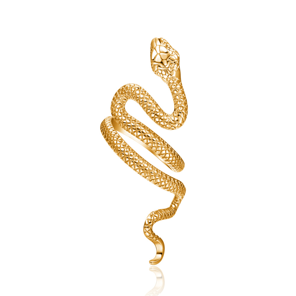 Sterling Silver with Yellow Gold Plated Snake Open Ring-1